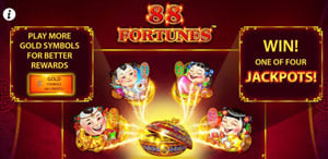 4 different jackpots in 88 Fortunes