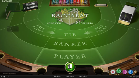 Play Netent's version of Baccarat