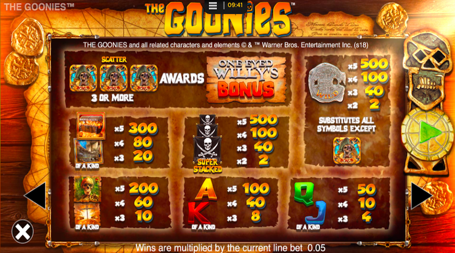 The Goonies slot machine