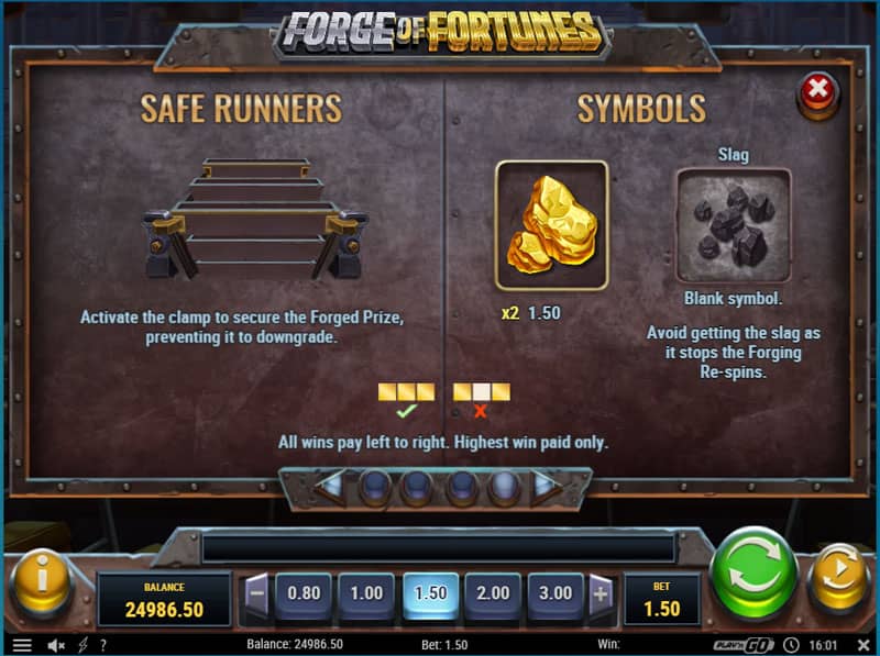 Forge of Fortunes: Safe Runners and Symbols