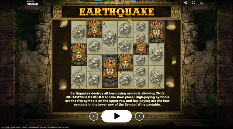 Gonzo's Quest Megaways Slot: Earthquake