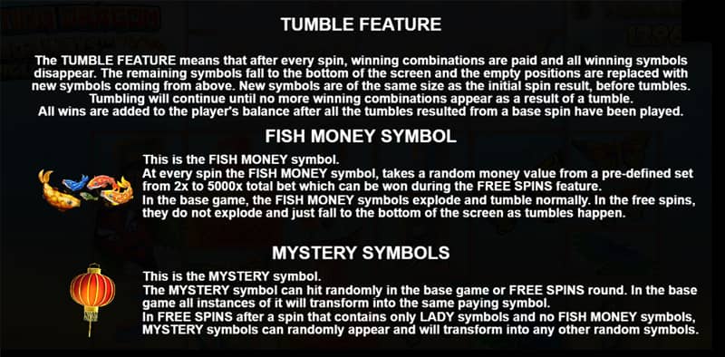 Floating Dragon Megaways: Tumble Feature, Fish Money Symbol, Mystery Symbols