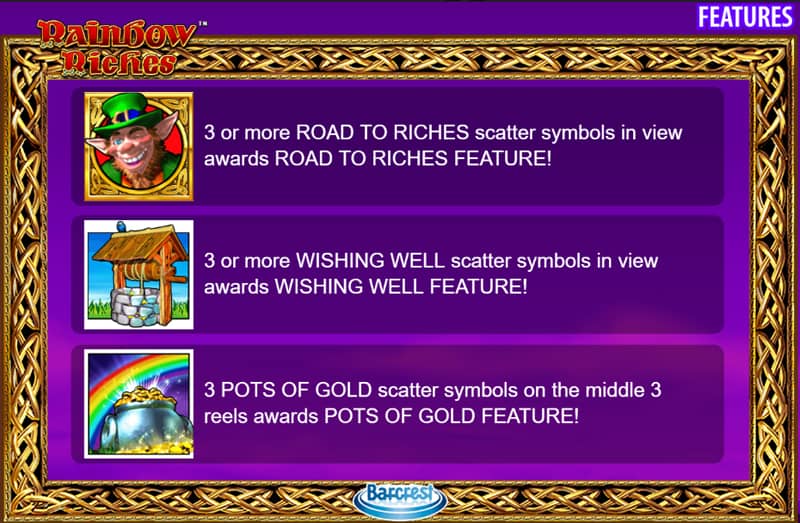 Playfrank South Africa Casino: Rainbow Riches Slot Features