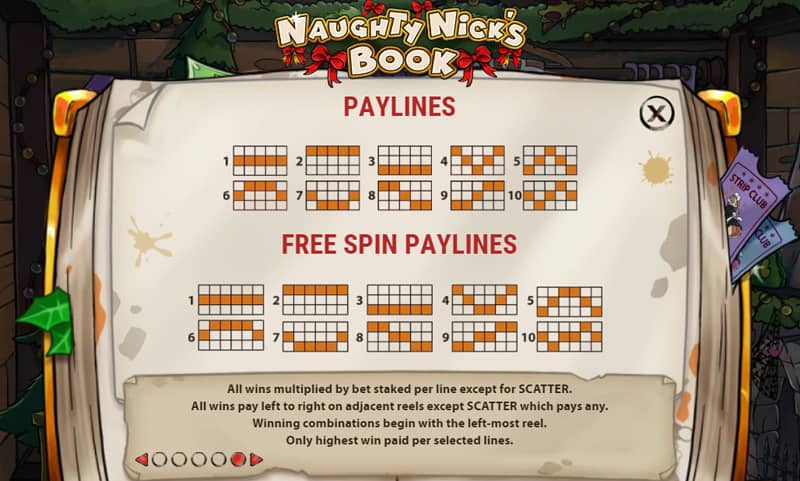 Naughty Nicks Book Slot - paylines