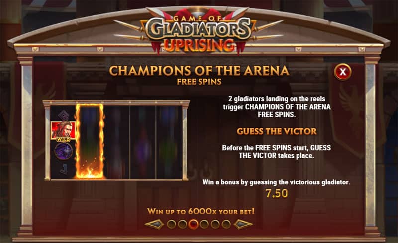 Game of Gladiators Uprising Slot: Free Spins