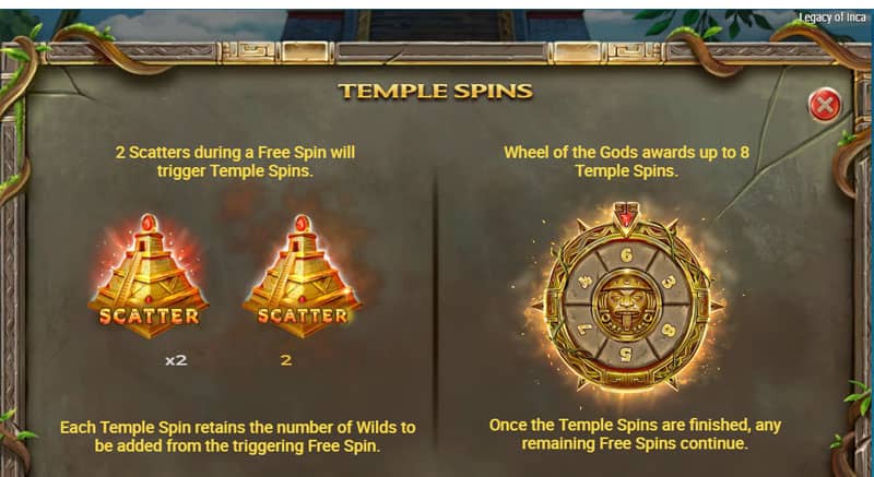 Legacy of Inca Bonuses: Temple Spins
